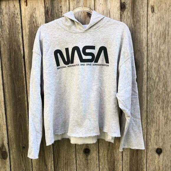 Gildan Tops - NASA DIY Cropped Crew Neck Long Sleeve Hoodie Sweatshirt Large